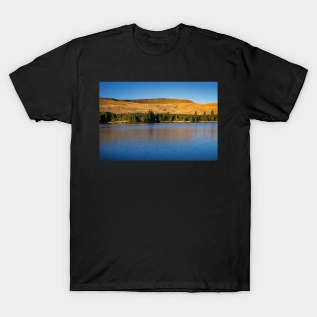 Beacons Reservoir and Fan Fawr, Brecon Beacons T-Shirt by dasantillo